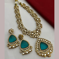 FS Collection Gold Plated Kundan Stone Necklace Set