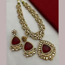 FS Collection Gold Plated Kundan Stone Necklace Set