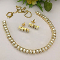 FS Collection Gold Plated Crystal Stone Necklace Set