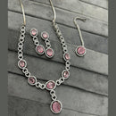 FS Collection Silver Plated AD Necklace Set