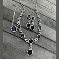 FS Collection Silver Plated AD Necklace Set