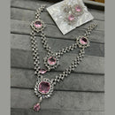 FS Collection Silver Plated AD Necklace Set