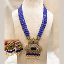 Fs Collection Gold Plated AD And Beads Long Necklace Set