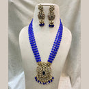 Fs Collection Gold Plated AD And Beads Long Necklace Set