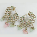 FS Collection Gold Plated Crystal Stone Dangler Earrings