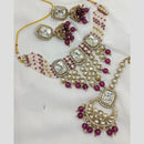 FS Collection Gold Plated Kundan Stone And Pearl Choker Necklace Set