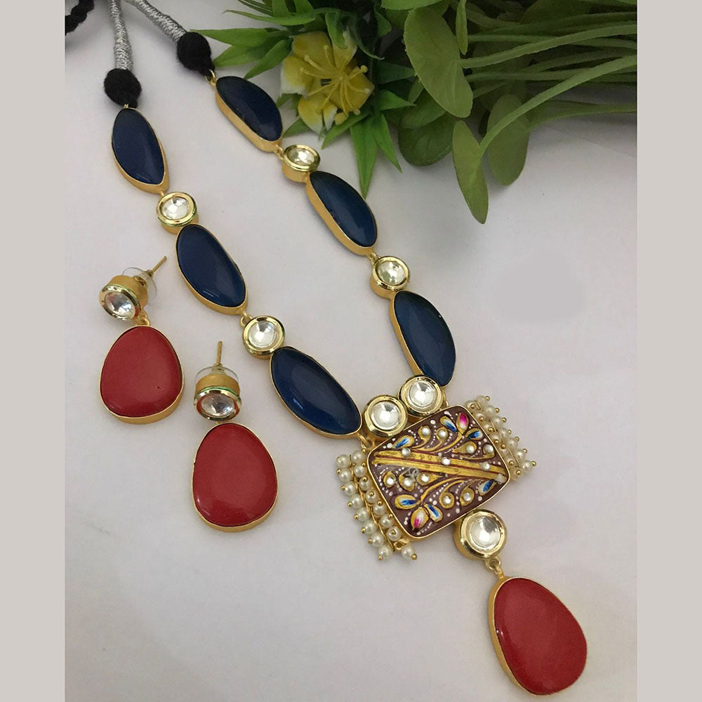 FS Collection Gold Plated Beads Necklace Set