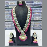 FS Collection Gold Plated Crystal Stone Long Necklace Set