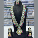 FS Collection Gold Plated Crystal Stone Long Necklace Set