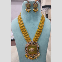 FS Collection Gold Plated Austrian Stone And Beads Necklace Set