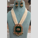 FS Collection Gold Plated Austrian Stone And Pearl Necklace Set