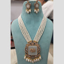 FS Collection Gold Plated Austrian Stone And Pearl Necklace Set