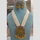FS Collection Gold Plated Austrian Stone And Pearl Necklace Set