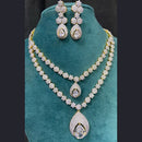 FS Collection Gold Plated AD Double Layer Necklace Set