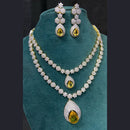 FS Collection Gold Plated AD Double Layer Necklace Set