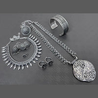FS Collection Oxidised Plated Jewellery Combo