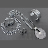 FS Collection Oxidised Plated Jewellery Combo