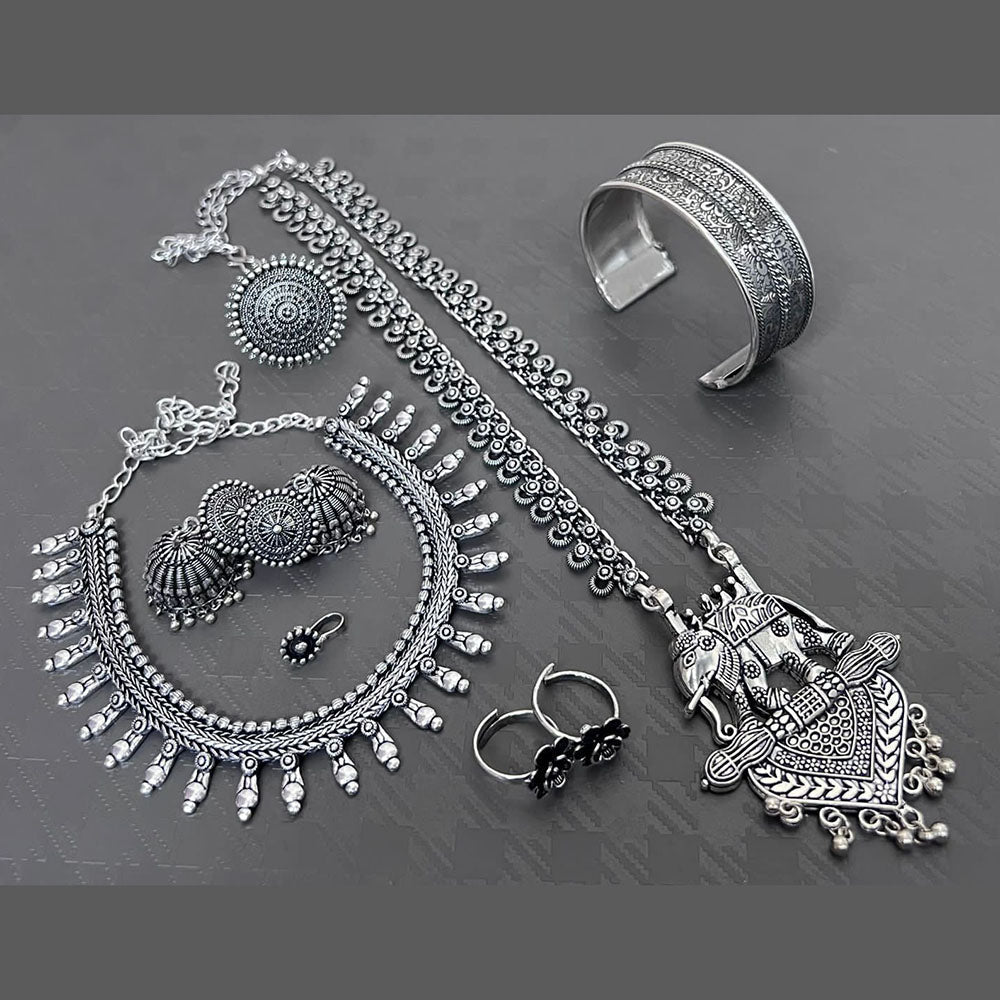 FS Collection Oxidised Plated Jewellery Combo