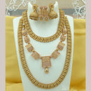 FS Collection Gold Plated Pota Stone Double Necklace Set