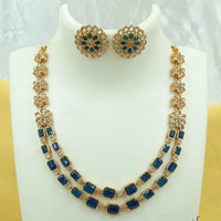 FS Collection Gold Plated Crystal Stone Necklace Set