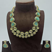 FS Collection 2 Tone Plated Crystal Stone Necklace Set