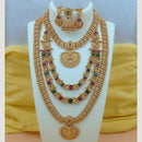 FS Collection Gold Plated Pota Stone Temple Necklace Combo