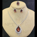 FS Collection Silver Plated AD Necklace Set
