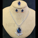 FS Collection Silver Plated AD Necklace Set