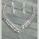 FS Collection Silver Plated AD Necklace Set
