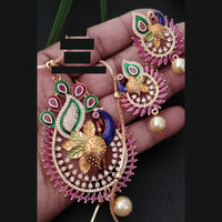 FS Collection Gold Plated AD Chain Pendent Set