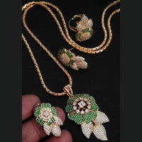 FS Collection Gold Plated AD Chain Pendent Set