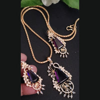 FS Collection Gold Plated AD Chain Pendent Set