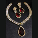 FS Collection Gold Plated AD Necklace Set