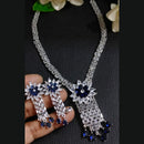 FS Collection Silver Plated AD Necklace Set