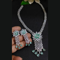 FS Collection Silver Plated AD Necklace Set