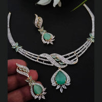 FS Collection Gold Plated AD Necklace Set