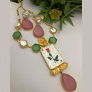 FS Collection Gold Plated Mother Of Pearls Necklace Set