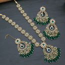 FS Collection Gold Plated Crystal Stone Long Necklace Set