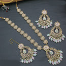 FS Collection Gold Plated Crystal Stone Long Necklace Set