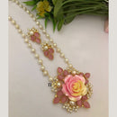 FS Collection Gold Plated Mother Of Pearls Long Necklace Set