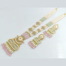 FS Collection Gold Plated Crystal Stone Long Necklace Set