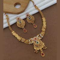 FS Collection Gold Plated Pota Stone Necklace Set