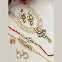 FS Collection Gold Plated Austrian Stone Necklace Combo Set