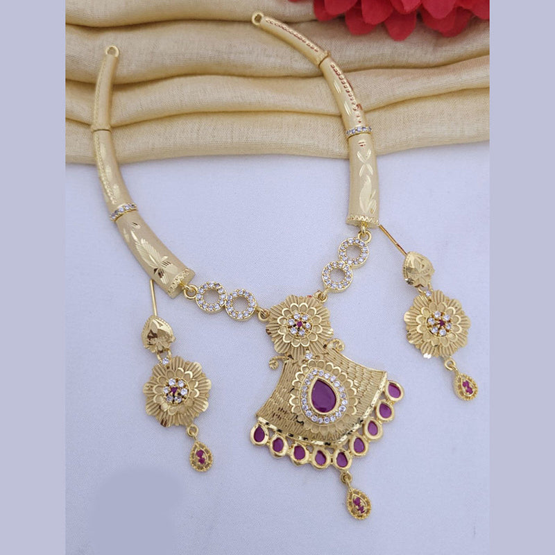 FS Collection Gold Plated Austrian Stone Necklace Set