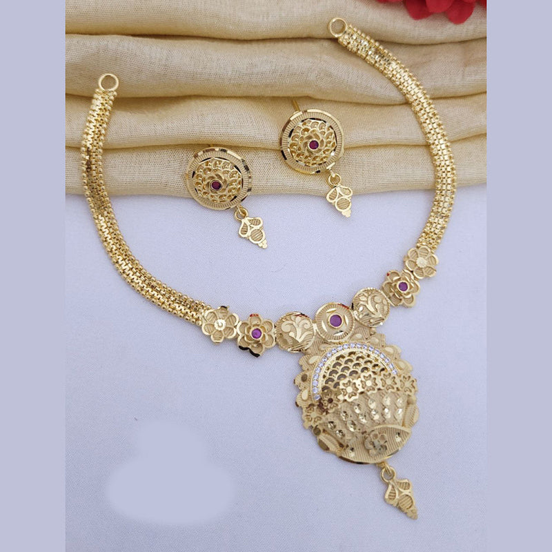 FS Collection Gold Plated Austrian Stone Necklace Set