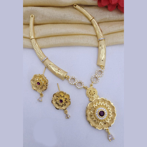 FS Collection Gold Plated Austrian Stone Necklace Set