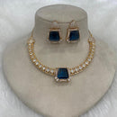 FS Collection Gold Plated Polki Kundan Stone Necklace Set