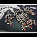 FS Collection Gold Plated Polki Kundan Elephant Pearls Necklace Set