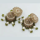 FS Collection Gold Plated Crystal Stone And Pearls Jhumki