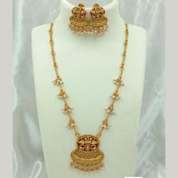 FS Collection Gold Plated Pearl Long Necklace Set